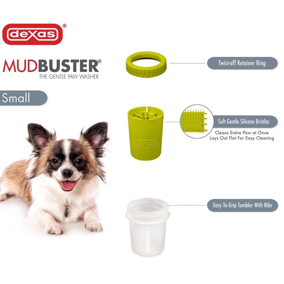 Dexas Mudbuster Petite Dog or Cat Paw Washer Cleaner in Green - Picture 6 of 16